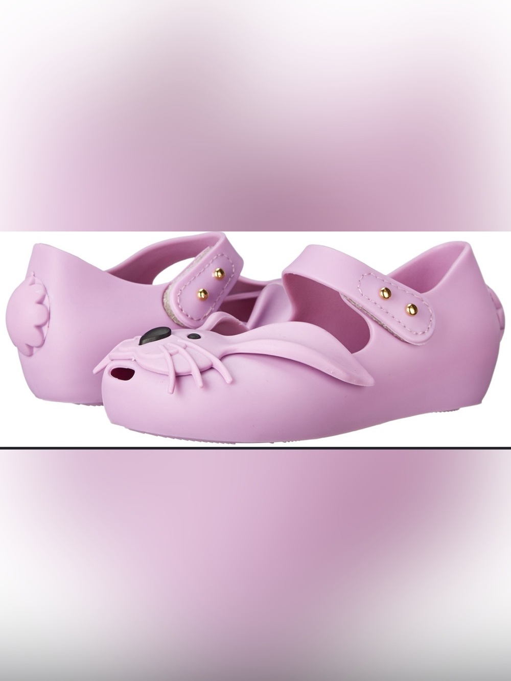 Mini Melissa Ultragirl Rabbit jelly sandal with bunny design and carrot-printed